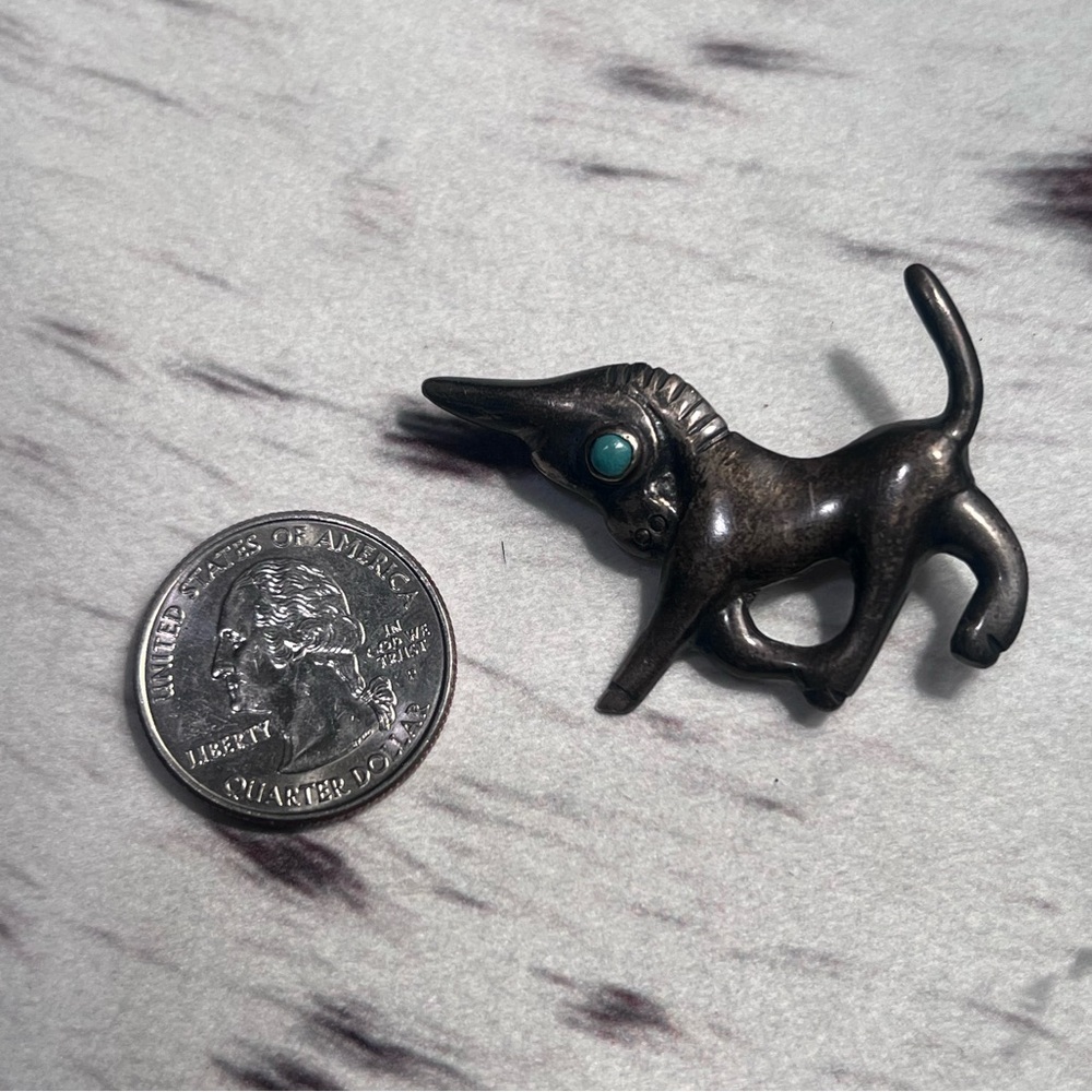 Little Donkey Turquoise Pin